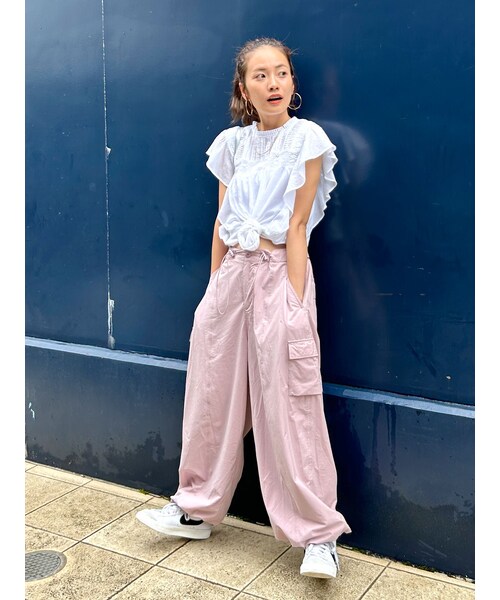 Ungrid（アングリッド）の「ナイロン混ミリタリールーズパンツ