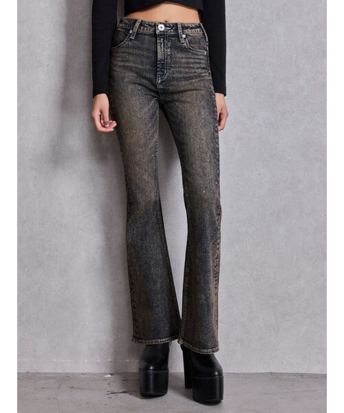 GYDA（ジェイダ）の「ハイウエストbijouフレアデニムパンツ（デニムパンツ・レディース・ブラック/アイスブルー/インディゴ・XS/S/M）」の5枚目の写真