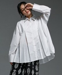 Soiunique | 前後プリーツデザイン前ボタン長袖シャツ ［Soiunique］(シャツ/ブラウス)