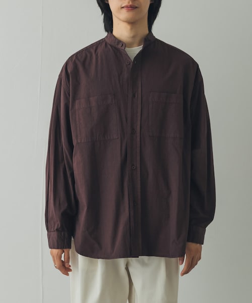 URBAN RESEARCH DOORS（アーバンリサーチドアーズ）の「STILL BY HAND　GARMENTDYE BANDCOLLAR SHIRTS（シャツ/ブラウス・メンズ・ECRU/INK BLACK/SLATE GREY/BROWN・46/48）」の4枚目の写真