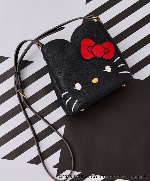 VIS（ビス）の「【HELLO KITTY×VIS】ダブルフェイスハートカットミニショルダーバッグ（ショルダーバッグ・レディース・ブラック/オフホワイト・F）」の10枚目の写真