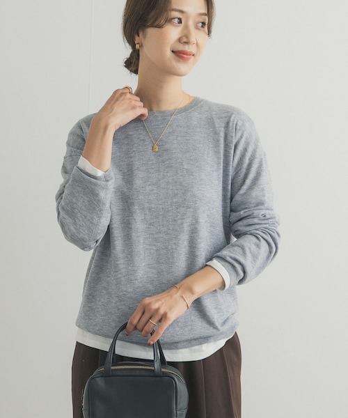 URBAN RESEARCH DOORS（アーバンリサーチドアーズ）の「レイヤードSETプルオーバー（ニット/セーター・レディース・GRAY/ORANGE/NAVY/BEIGE/MINT・Free）」の10枚目の写真