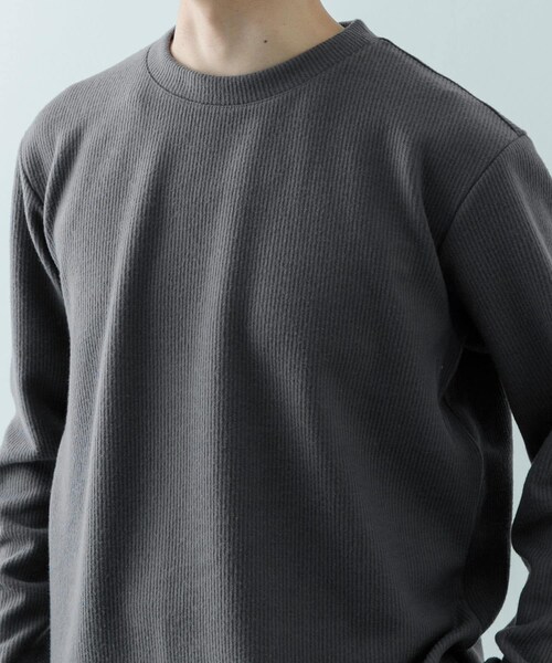ITEMS URBANRESEARCH（アイテムズ アーバンリサーチ）の「クルーネック リブ ヘビーウェイトTops（Tシャツ/カットソー・メンズ・CHA/IVO/MOC/BLK・M/L）」の5枚目の写真