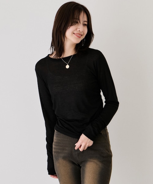 Jayro（ジャイロ）の「サイドギャザープルオーバー（Tシャツ/カットソー・レディース・ブラック/グレー/ホワイト系・M）」の5枚目の写真