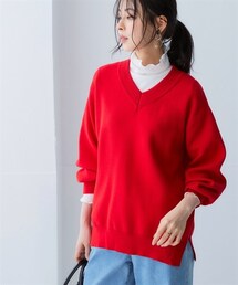 nissen | スウェットライクVネックニット(ニット/セーター)