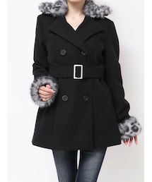 GYDA | ベルト付きタイトファーコート(チェスターコート)