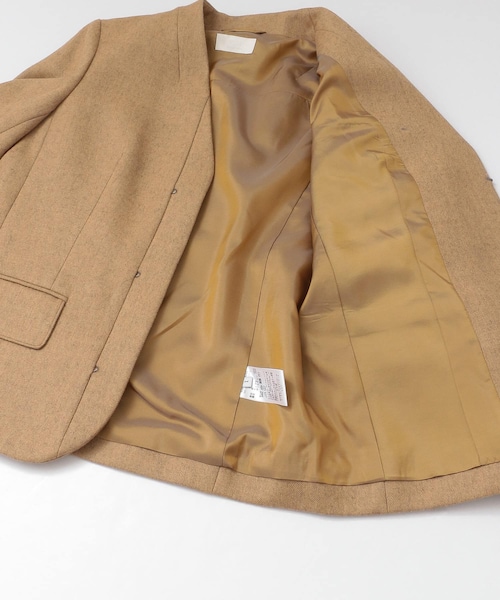 URBAN RESEARCH（アーバンリサーチ）の「WORK NOT WORK　メランジウールHANカラージャケット（ノーカラージャケット・レディース・COYOTE/CHARCOAL・1/2）」の19枚目の写真