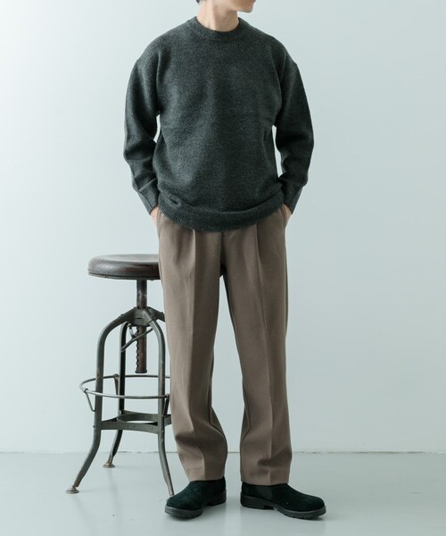 ITEMS URBANRESEARCH（アイテムズ アーバンリサーチ）の「クルーネック メランジニット プルオーバー（ニット/セーター・メンズ・BEG/GRY/CHA/KHK・M/L）」の18枚目の写真