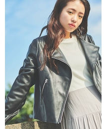 dazzlin | レザーライクシンプルライダース(ライダースジャケット)