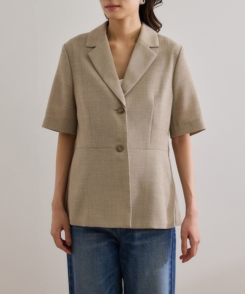 ROPE'（ロペ）の「リネンライク ベルテッドジャケット/セットアップ対応（テーラードジャケット・レディース・ブラック/ベージュ・36/38）」の11枚目の写真