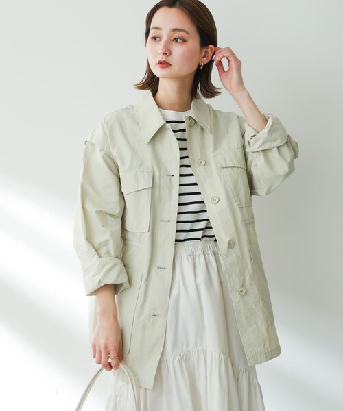 SENSE OF PLACE by URBAN RESEARCH(センスオブプレイスバイアーバンリサーチ)の「2WAYミリタリージャケット(ミリタリージャケット・レディース・CHARCOAL/KHAKI/IVORY・one)」の11枚目の写真