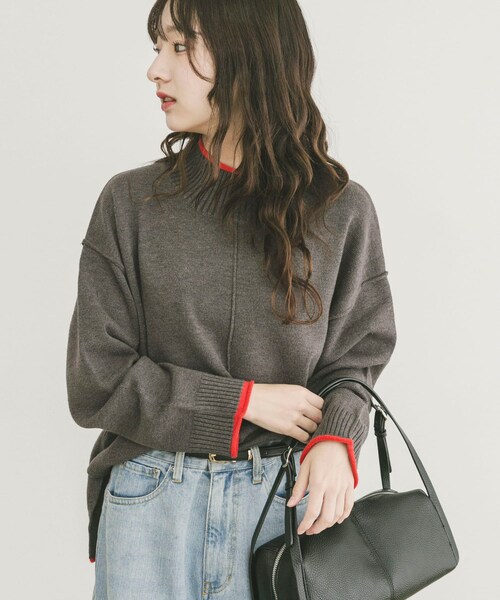 ITEMS URBANRESEARCH（アイテムズ アーバンリサーチ）の「『洗濯可/静電気防止』ハイショクハイネックニット（ニット/セーター・レディース・OFF/GRY/L.GRY/S.BLU/MOC/NVY・Free）」の3枚目の写真