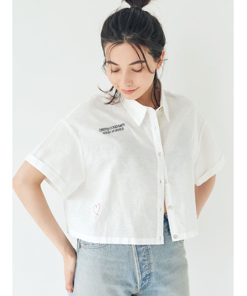 Ungrid（アングリッド）の「刺繍ハーフスリーブシャツ（シャツ
