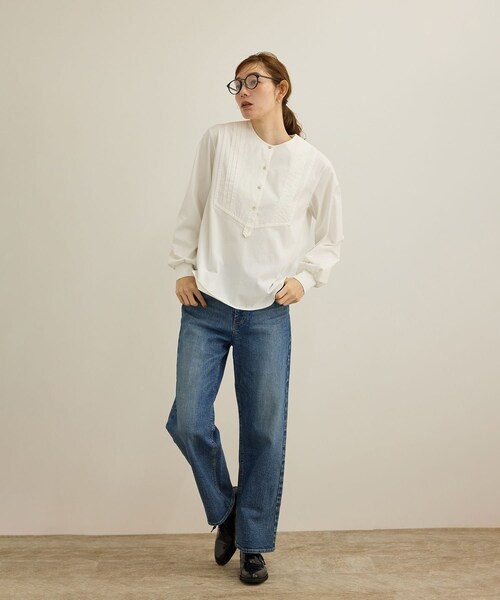 ROPE'(ロペ)の「【洗える】布帛コンビシャツカットソー(Tシャツ/カットソー・レディース・ブラック/ホワイト・F)」の5枚目の写真