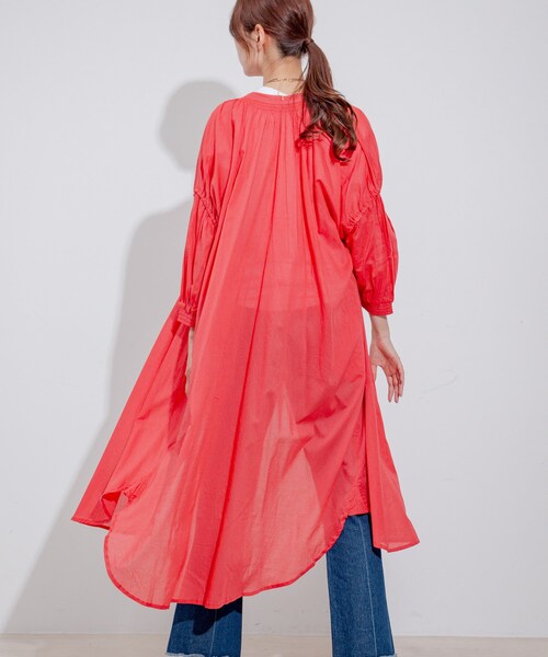 Jayro（ジャイロ）の「インド綿ボイルエリシャーリングワンピース（ワンピース・レディース・ブラック/ブルー/ピンク・M）」の11枚目の写真