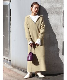 Ungrid | ハイネックジップニットワンピース(ワンピース)