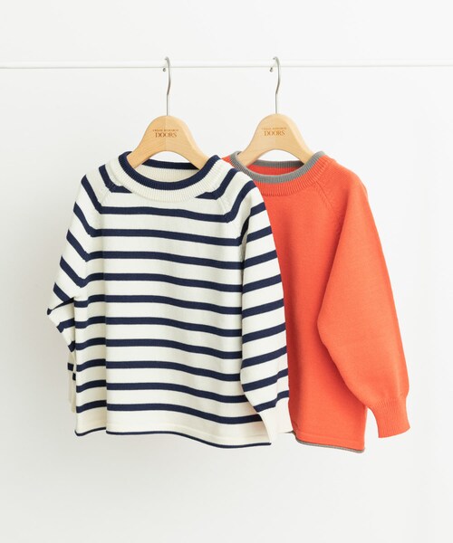 URBAN RESEARCH DOORS（アーバンリサーチドアーズ）の「ウーステッドヤーン配色ニット(KIDS)（ニット/セーター・キッズ・OFF×NAVY/ORANGE・105/120/135）」の18枚目の写真