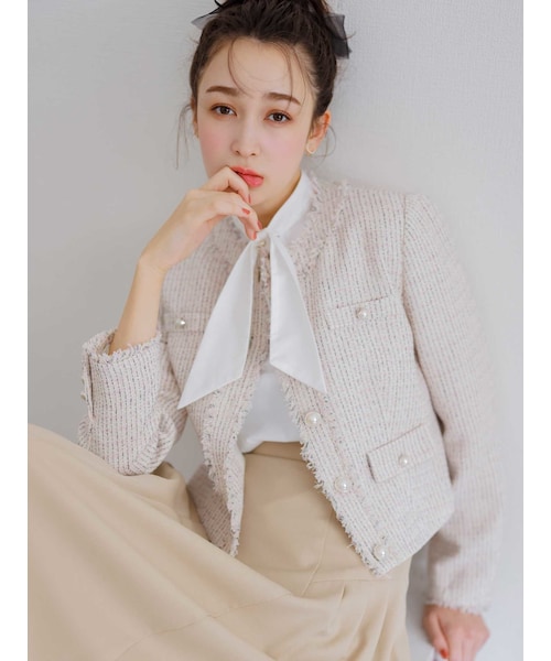 dazzlin（ダズリン）の「【藤井サチコラボ】ノーカラーツイード