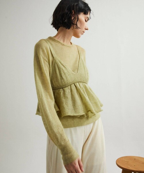 URBAN RESEARCH DOORS(アーバンリサーチドアーズ)の「unfil mohair&silk camisole top(キャミソール・レディース・lightgreen/off white/blue・1)」の9枚目の写真