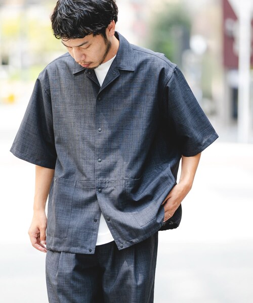 EKAL（エカル）の「『吸水速乾/UVカット/UR TECH』ハイツイストショートスリーブシャツ（シャツ/ブラウス・メンズ・モカグレー/チャコール・M/L）」の14枚目の写真