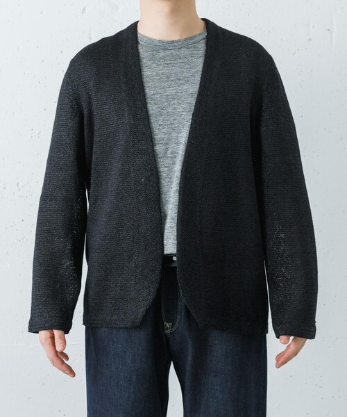 URBAN RESEARCH(アーバンリサーチ)の「PURLAM WASHI L-G TENJIKU JACKET(ニット/セーター・メンズ・WHITE/BLACK・2/3)」の8枚目の写真