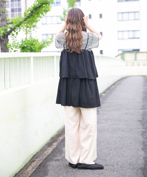 ITEMS URBANRESEARCH(アイテムズ アーバンリサーチ)の「チュニックレイヤードキャミソール(チュニック・レディース・BLK/BEG・FREE)」の9枚目の写真