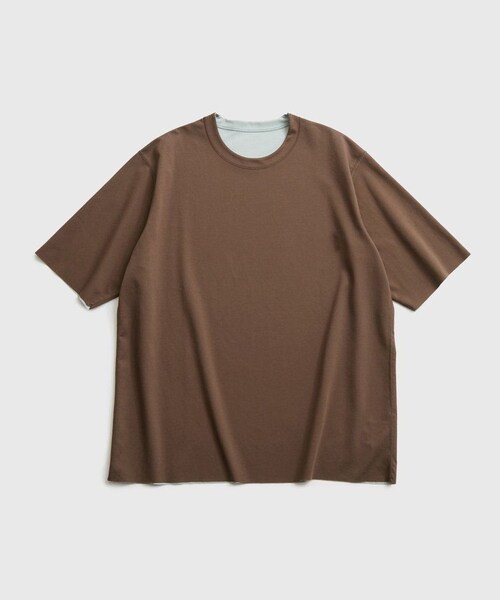 ADAM ET ROPE'(アダムエロペ)の「26SS ハイゲージシャンブレーリバーシブルTEE(Tシャツ/カットソー・メンズ・ブラック/ダークブラウン/ベージュ系/ネイビー・L/M)」の6枚目の写真