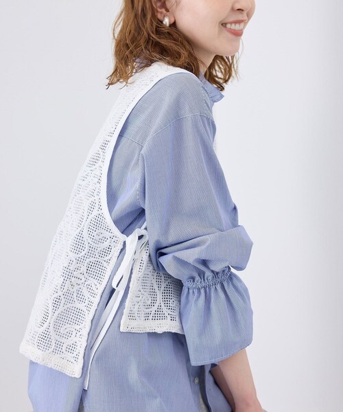 ROPE' PICNIC（ロペピクニック）の「サイドリボンレースベスト（ベスト・レディース・ブラック/ホワイト/キナリ・F）」の11枚目の写真