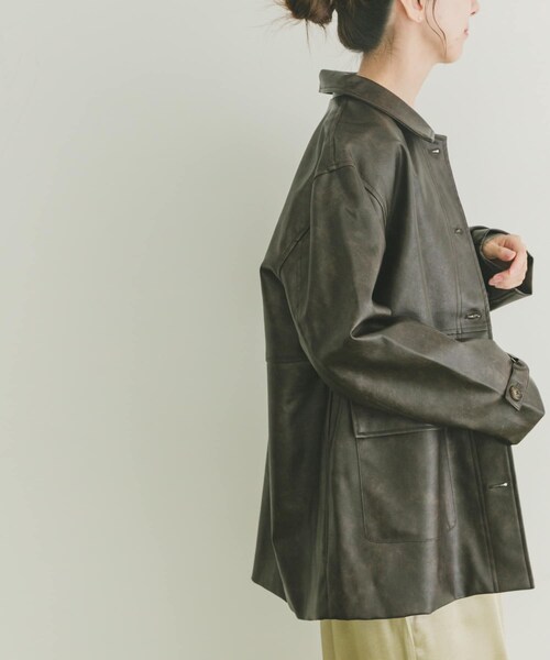ITEMS URBANRESEARCH（アイテムズ アーバンリサーチ）の「カバーオールジャケット（カバーオール・レディース・BRN/BLK・FREE）」の6枚目の写真