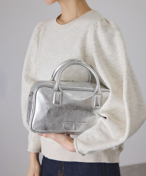 ADAM ET ROPE'（アダムエロペ）の「【サステナブル】ロゴスクエアボストンバッグ（ボストンバッグ・レディース・ブラック/ブラウン/シルバー・F）」の8枚目の写真