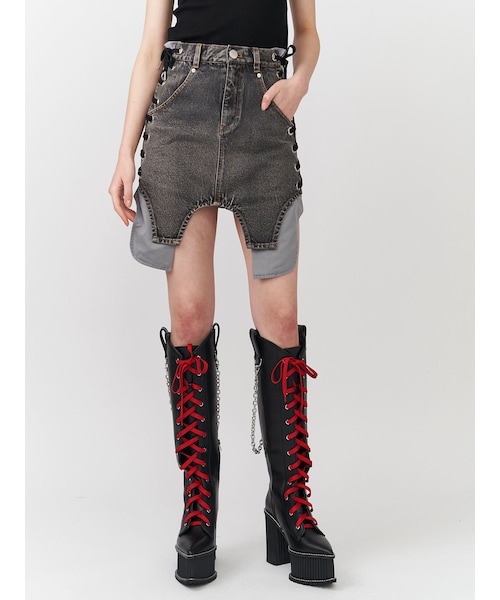 PAMEO POSE（パメオポーズ）の「Denim Micro Miniskirt（デニムスカート・レディース・ブラック/ブルー・S/M）」の17枚目の写真