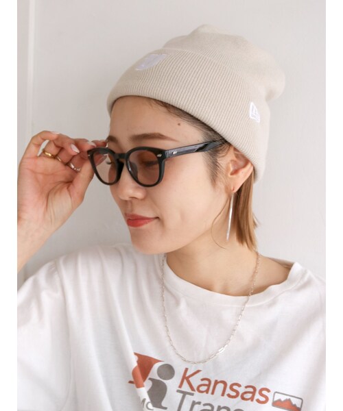 Ungrid（アングリッド）の「NEW ERA別注 Uロゴニット帽（ニットキャップ/ビーニー・レディース・アイボリー/ブラック/グリーン・F）」の2枚目の写真