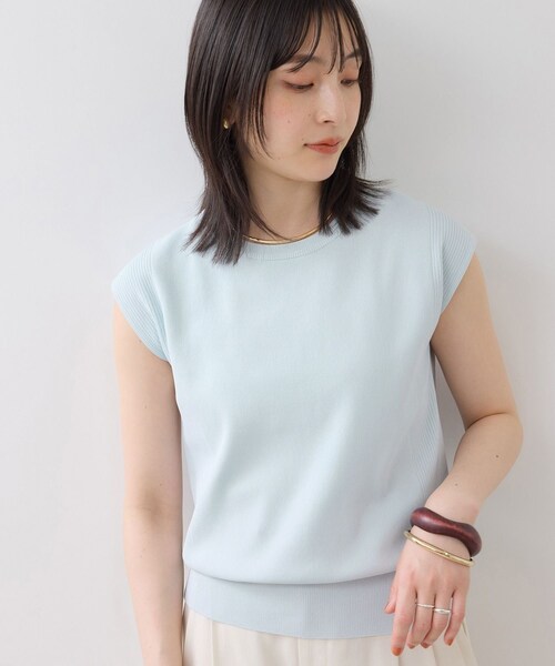 VIS(ビス)の「【WEB限定カラー】ICE BEAUTY 美人スリーブニットプルオーバ/UVケア・接触冷感(ニット/セーター・レディース・ブラック/オフホワイト/ブラウン/サックス/レッド・F)」の19枚目の写真