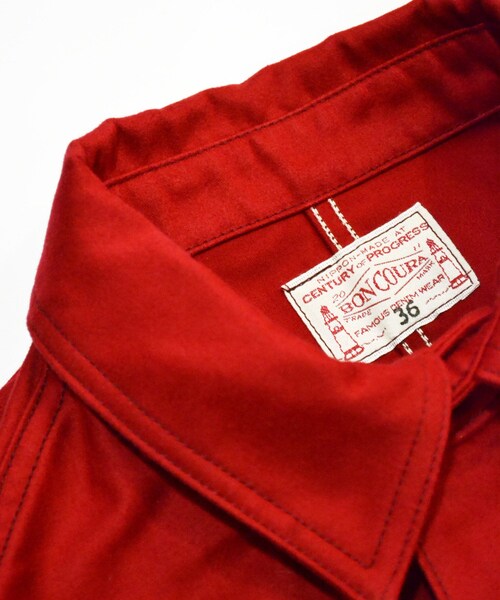 ADAM ET ROPE'(アダムエロペ)の「【BONCOURA】 カバーオール モールスキン(カバーオール・メンズ・レッド・M/S)」の10枚目の写真
