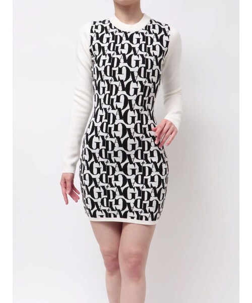 GYDA（ジェイダ）の「GYDA ジャカードKT OP（ワンピース・レディース・オフホワイト/ブラック・F）」の2枚目の写真