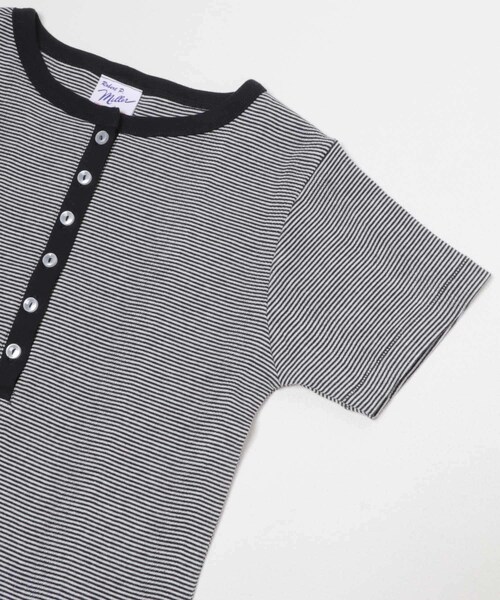 KBF（ケイビーエフ）の「Miller　Panel ribbed Henley tee（Tシャツ/カットソー・レディース・WHITE/BLK-W3/CGRY・Free）」の12枚目の写真