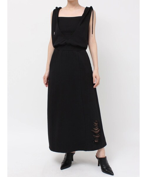 EVRIS（エヴリス）の「ビスチェセットフーディロングワンピース（ワンピース・レディース・グレー/ブラック/ブルー・F）」の5枚目の写真