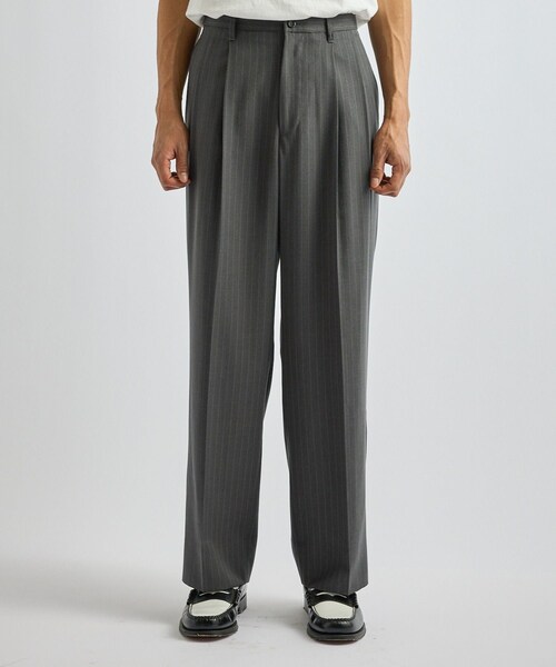 Saturdays NYC(サタデーズ ニューヨークシティ )の「George Herringbone Stripe Two Tuck Pant(その他パンツ・レディース・ブラック/グレー・L/M/S/XL)」の21枚目の写真