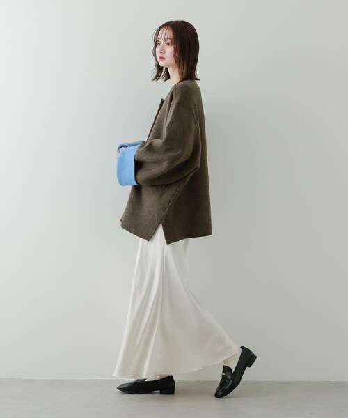 SENSE OF PLACE by URBAN RESEARCH(センスオブプレイスバイアーバンリサーチ)の「バイカラーニットコート(テーラードジャケット・レディース・GRE×YEL/RED×GRE/PPL×C.GRY/MOC×BLU・one)」の12枚目の写真