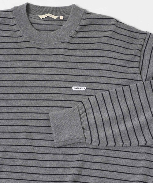 URBAN RESEARCH（アーバンリサーチ）の「FARAH　High Gauge Striped Crew-Neck Sweater（ニット/セーター・メンズ・Black/Gray・M/L）」の8枚目の写真