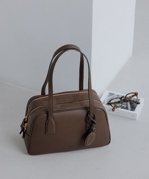 ROPE'(ロペ)の「【E'POR】TWO BOSTON BAG Medium/撥水・26AW新型(ハンドバッグ・レディース・ブラック/ダークブラウン・F)」の4枚目の写真