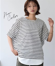 nissen | 綿混うすカルゆるシルエット5分袖ドルマンプルオーバー(UVカット・吸汗速乾・抗菌防臭・毛玉防止)<大きいサイズ有>(Tシャツ/カットソー)