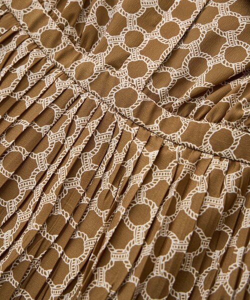 ROPE'（ロペ）の「ship's rope' オリジナルプリントプリーツタイワンピース（シャツワンピース・レディース・キャメル/ネイビー・36/38）」の21枚目の写真