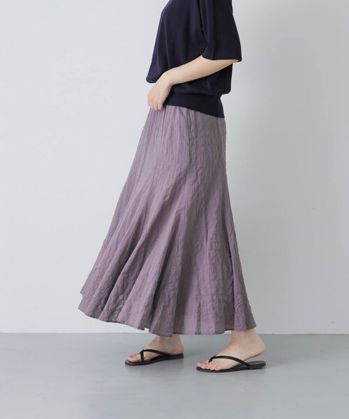 かぐれ（カグレ）の「MEYAME　PLEATED FLARE SKIRT（スカート・レディース・BLUE/RED・Free）」の6枚目の写真