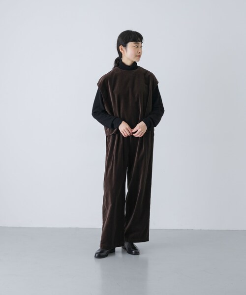 かぐれ（カグレ）の「コットンベルベット2WAYベスト（ベスト・レディース・GREGE/BROWN・Free）」の16枚目の写真