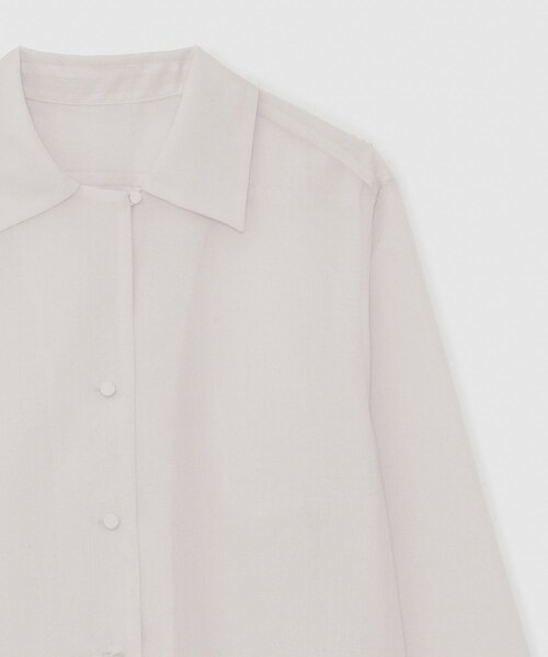 ROPE'（ロペ）の「マナードボイルシアー開襟シャツ/セットアップ対応（シャツ/ブラウス・レディース・ブラック/オフホワイト/ベージュ・F）」の10枚目の写真