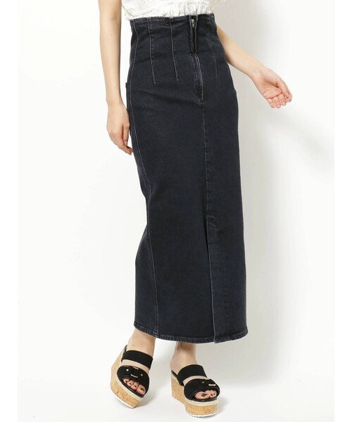 MERCURYDUO(マーキュリーデュオ)の「Lee SLIT SKIRT(デニムスカート・レディース・ブルー/ブラック・S/M)」の6枚目の写真