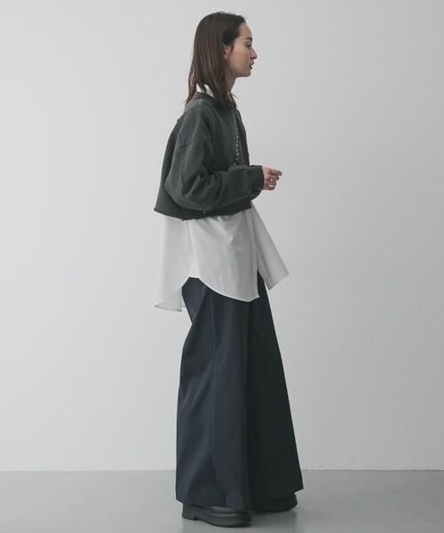 SENSE OF PLACE by URBAN RESEARCH（センスオブプレイスバイアーバンリサーチ）の「スタッズピグメントカットトップ（スウェット・レディース・CHARCOAL/IVORY/BROWN・One）」の16枚目の写真