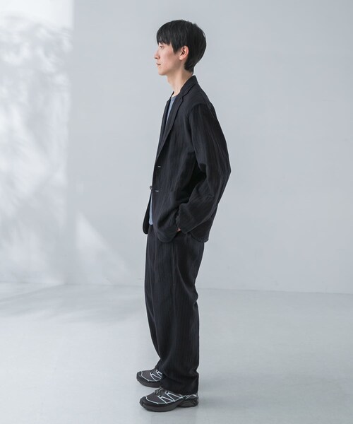 URBAN RESEARCH(アーバンリサーチ)の「『セットアップ対応』new basic Wool/Linen jacket(テーラードジャケット・メンズ・NAVY ST/CHARCOAL・M/L/XL)」の14枚目の写真
