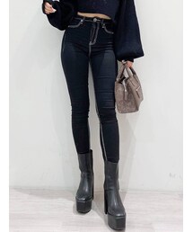 GYDA | ワンウォッシュハイウエストパンツ(デニムパンツ)